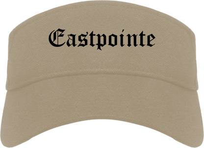 Eastpointe Michigan MI Old English Mens Visor Cap Hat Khaki