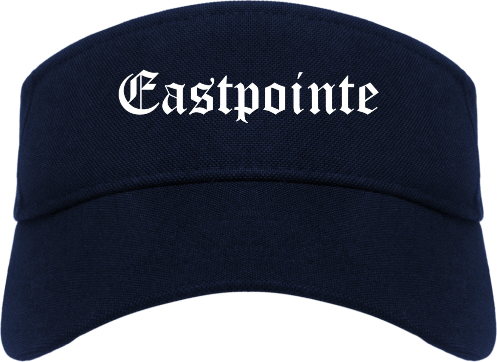 Eastpointe Michigan MI Old English Mens Visor Cap Hat Navy Blue