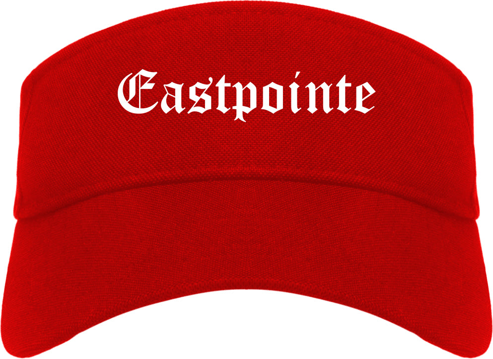 Eastpointe Michigan MI Old English Mens Visor Cap Hat Red