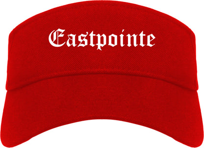 Eastpointe Michigan MI Old English Mens Visor Cap Hat Red