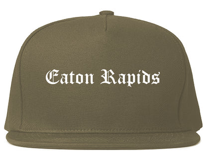 Eaton Rapids Michigan MI Old English Mens Snapback Hat Grey