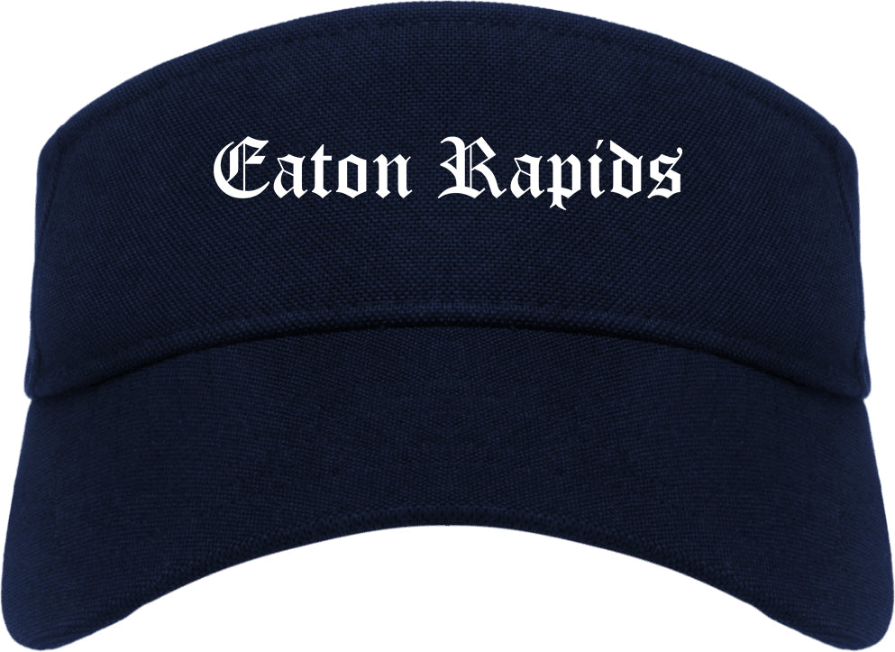 Eaton Rapids Michigan MI Old English Mens Visor Cap Hat Navy Blue