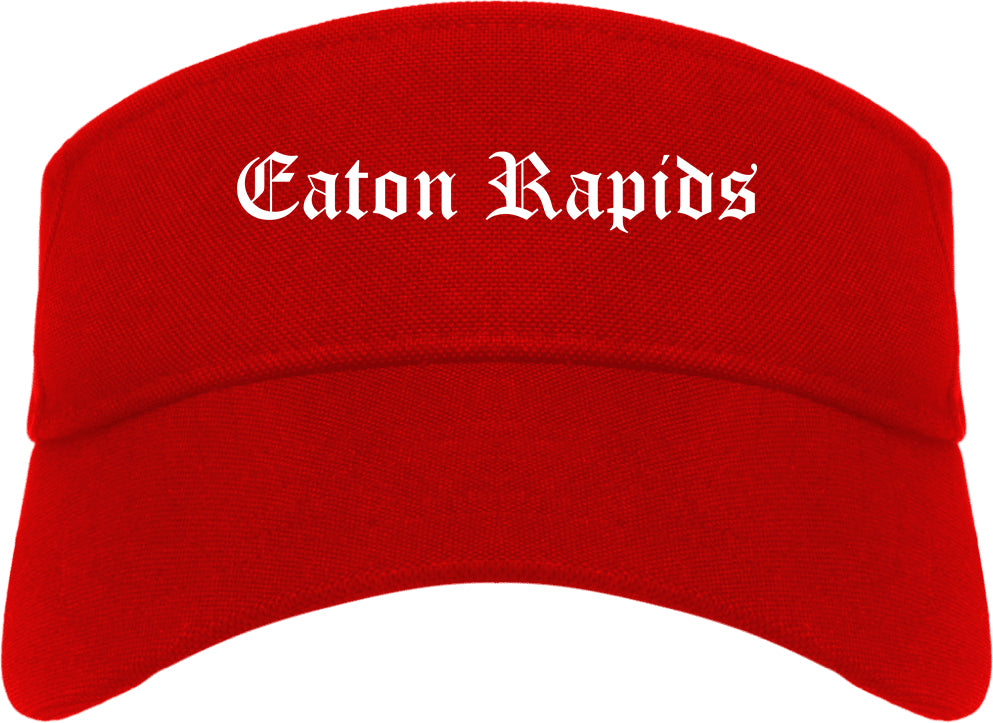 Eaton Rapids Michigan MI Old English Mens Visor Cap Hat Red