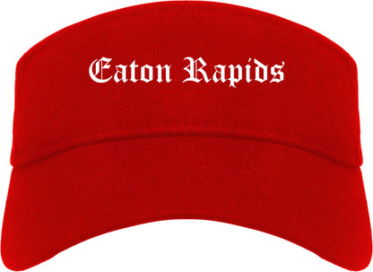 Eaton Rapids Michigan MI Old English Mens Visor Cap Hat Red