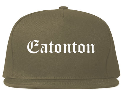 Eatonton Georgia GA Old English Mens Snapback Hat Grey