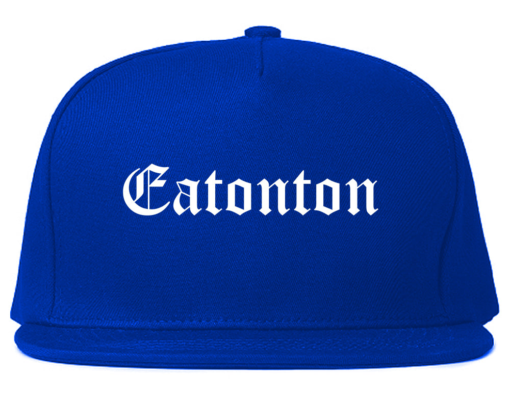 Eatonton Georgia GA Old English Mens Snapback Hat Royal Blue