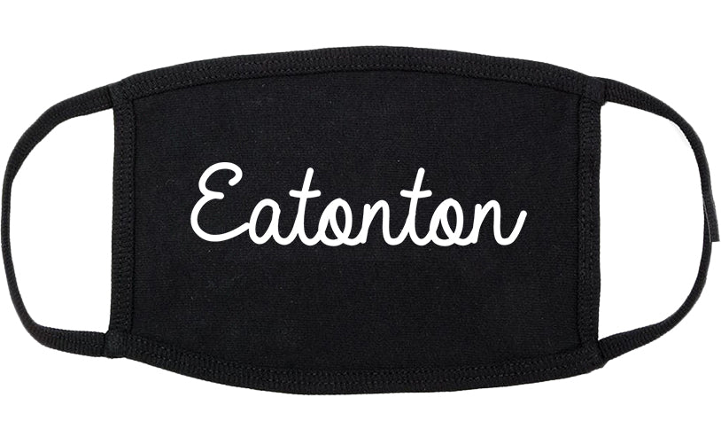Eatonton Georgia GA Script Cotton Face Mask Black
