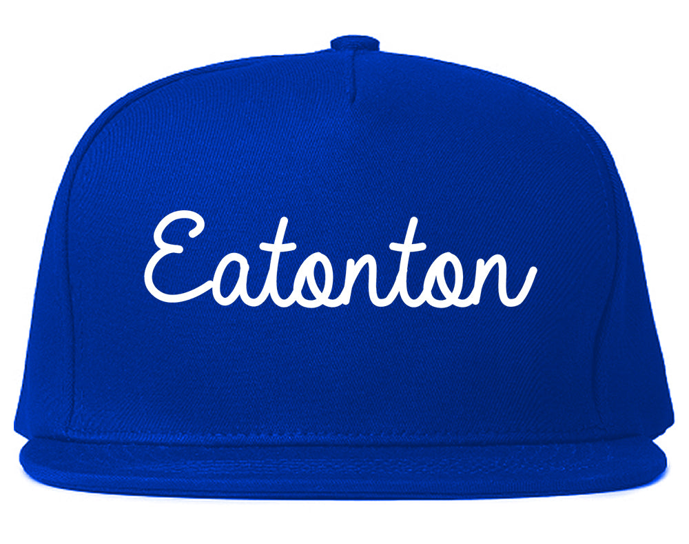 Eatonton Georgia GA Script Mens Snapback Hat Royal Blue