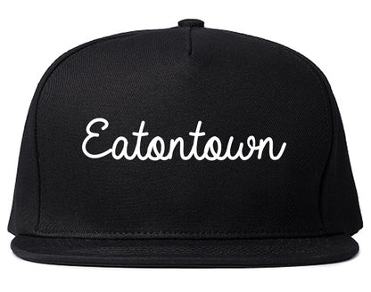 Eatontown New Jersey NJ Script Mens Snapback Hat Black
