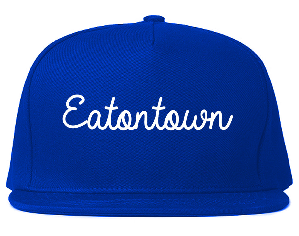 Eatontown New Jersey NJ Script Mens Snapback Hat Royal Blue