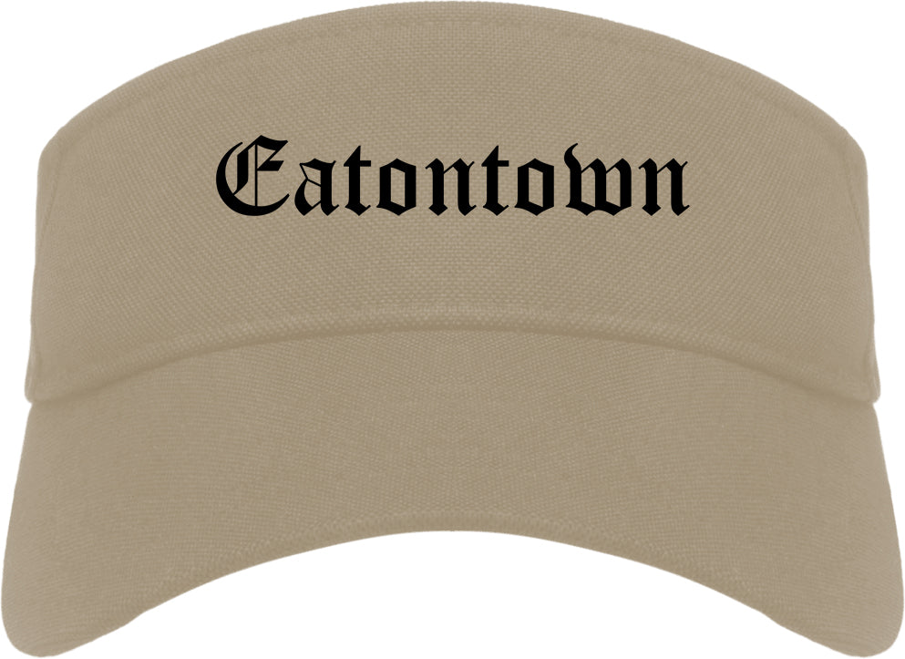 Eatontown New Jersey NJ Old English Mens Visor Cap Hat Khaki