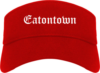 Eatontown New Jersey NJ Old English Mens Visor Cap Hat Red