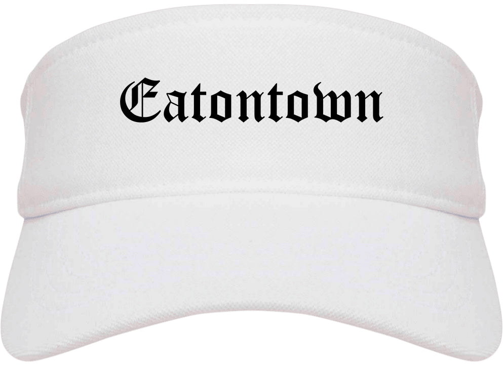 Eatontown New Jersey NJ Old English Mens Visor Cap Hat White