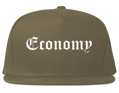 Economy Pennsylvania PA Old English Mens Snapback Hat Grey