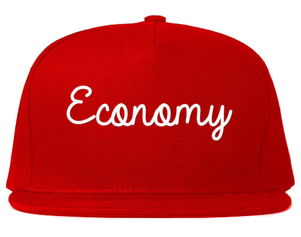 Economy Pennsylvania PA Script Mens Snapback Hat Red