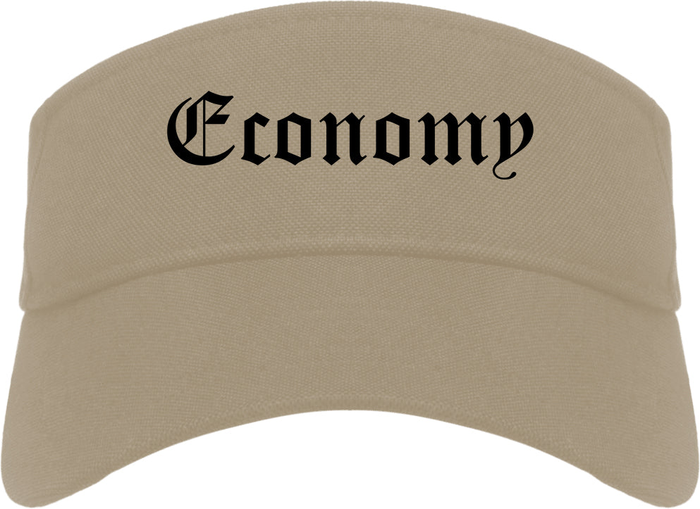 Economy Pennsylvania PA Old English Mens Visor Cap Hat Khaki