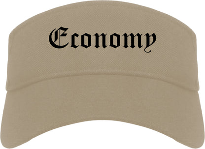Economy Pennsylvania PA Old English Mens Visor Cap Hat Khaki