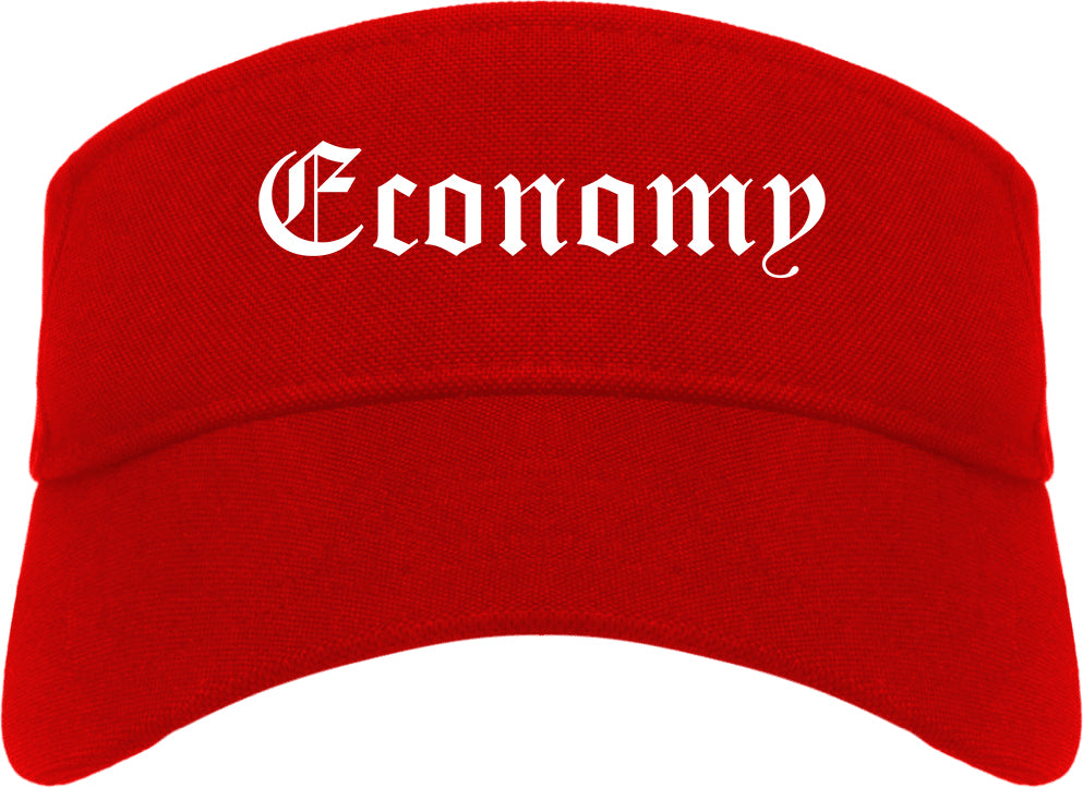 Economy Pennsylvania PA Old English Mens Visor Cap Hat Red