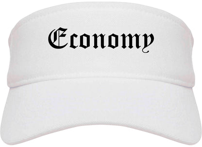 Economy Pennsylvania PA Old English Mens Visor Cap Hat White
