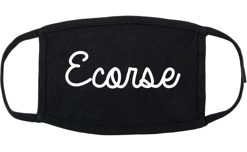 Ecorse Michigan MI Script Cotton Face Mask Black
