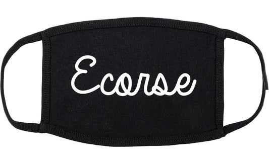 Ecorse Michigan MI Script Cotton Face Mask Black