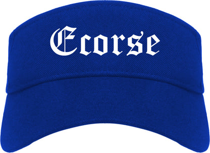 Ecorse Michigan MI Old English Mens Visor Cap Hat Royal Blue