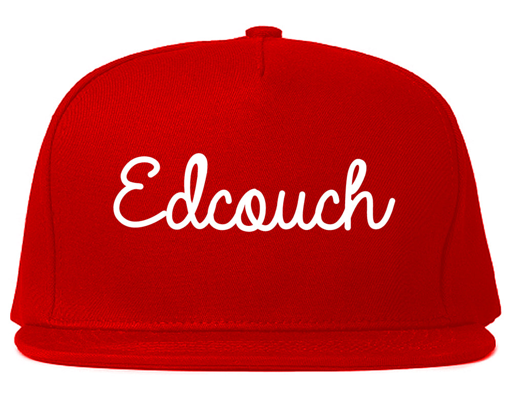 Edcouch Texas TX Script Mens Snapback Hat Red
