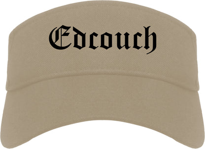 Edcouch Texas TX Old English Mens Visor Cap Hat Khaki