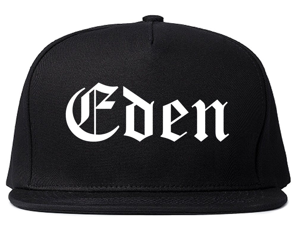 Eden North Carolina NC Old English Mens Snapback Hat Black