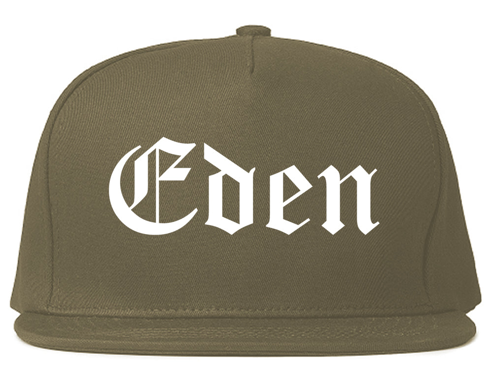 Eden North Carolina NC Old English Mens Snapback Hat Grey