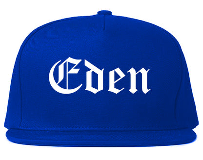 Eden North Carolina NC Old English Mens Snapback Hat Royal Blue