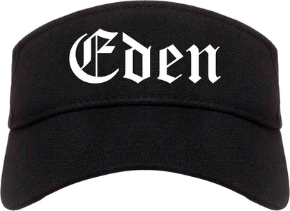 Eden North Carolina NC Old English Mens Visor Cap Hat Black
