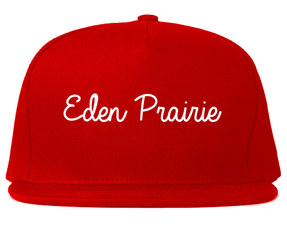 Eden Prairie Minnesota MN Script Mens Snapback Hat Red