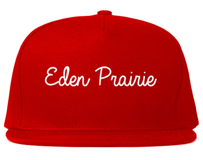 Eden Prairie Minnesota MN Script Mens Snapback Hat Red