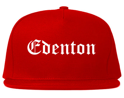 Edenton North Carolina NC Old English Mens Snapback Hat Red
