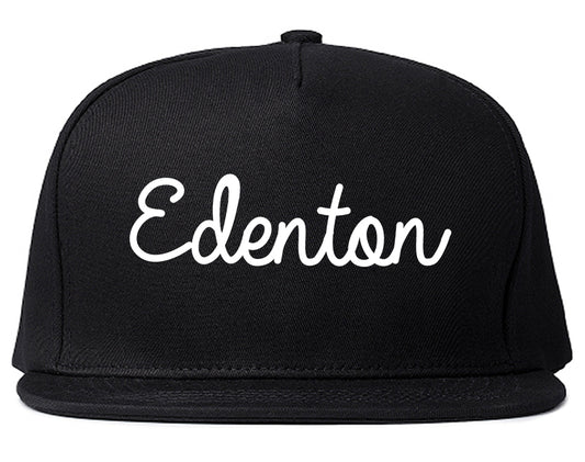 Edenton North Carolina NC Script Mens Snapback Hat Black