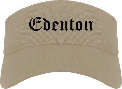 Edenton North Carolina NC Old English Mens Visor Cap Hat Khaki
