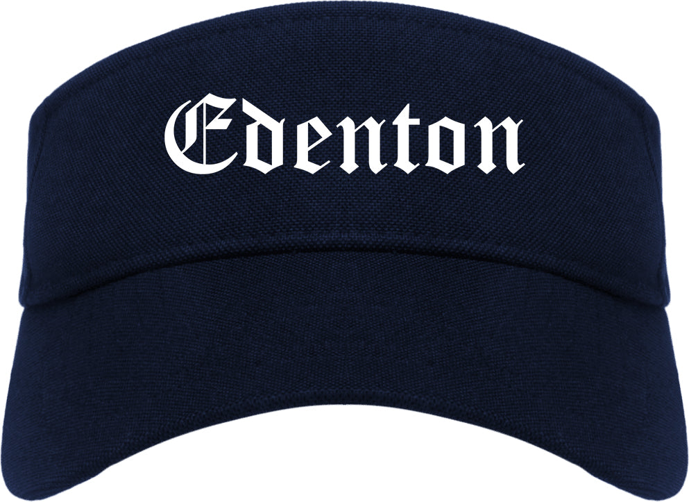 Edenton North Carolina NC Old English Mens Visor Cap Hat Navy Blue