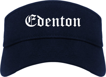 Edenton North Carolina NC Old English Mens Visor Cap Hat Navy Blue