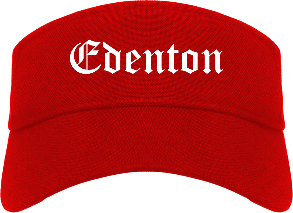 Edenton North Carolina NC Old English Mens Visor Cap Hat Red
