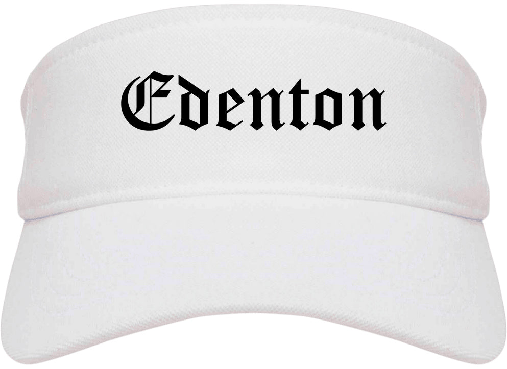 Edenton North Carolina NC Old English Mens Visor Cap Hat White