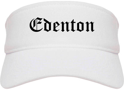 Edenton North Carolina NC Old English Mens Visor Cap Hat White