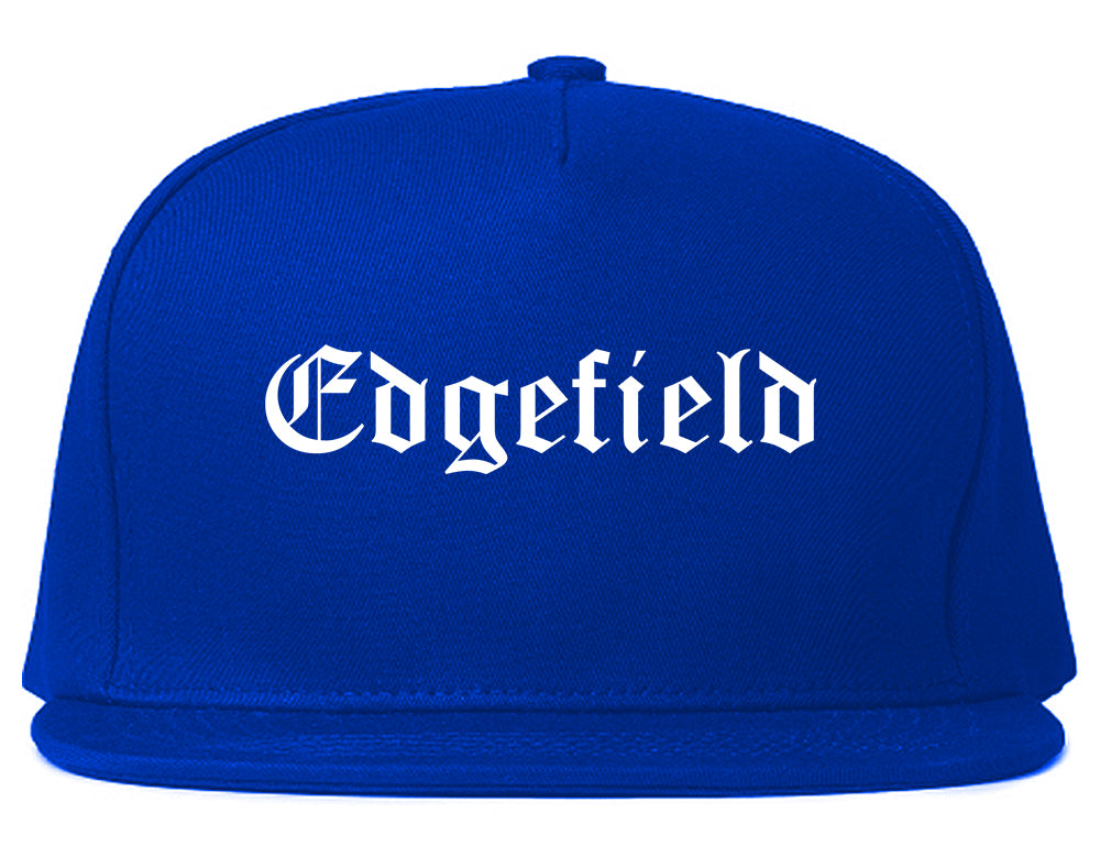 Edgefield South Carolina SC Old English Mens Snapback Hat Royal Blue