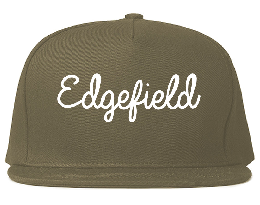 Edgefield South Carolina SC Script Mens Snapback Hat Grey