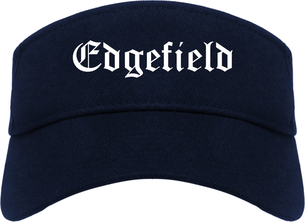 Edgefield South Carolina SC Old English Mens Visor Cap Hat Navy Blue