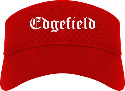 Edgefield South Carolina SC Old English Mens Visor Cap Hat Red