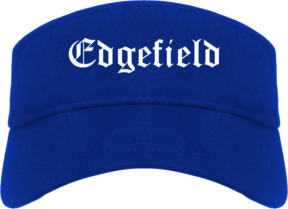 Edgefield South Carolina SC Old English Mens Visor Cap Hat Royal Blue