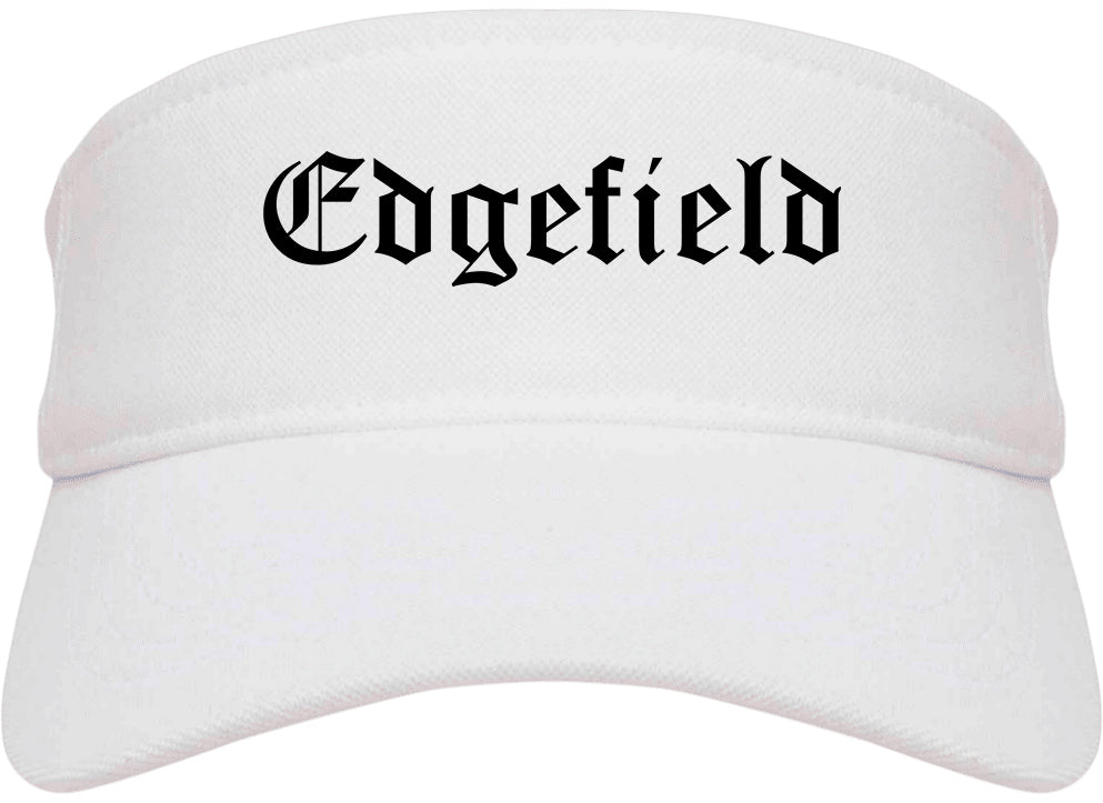 Edgefield South Carolina SC Old English Mens Visor Cap Hat White