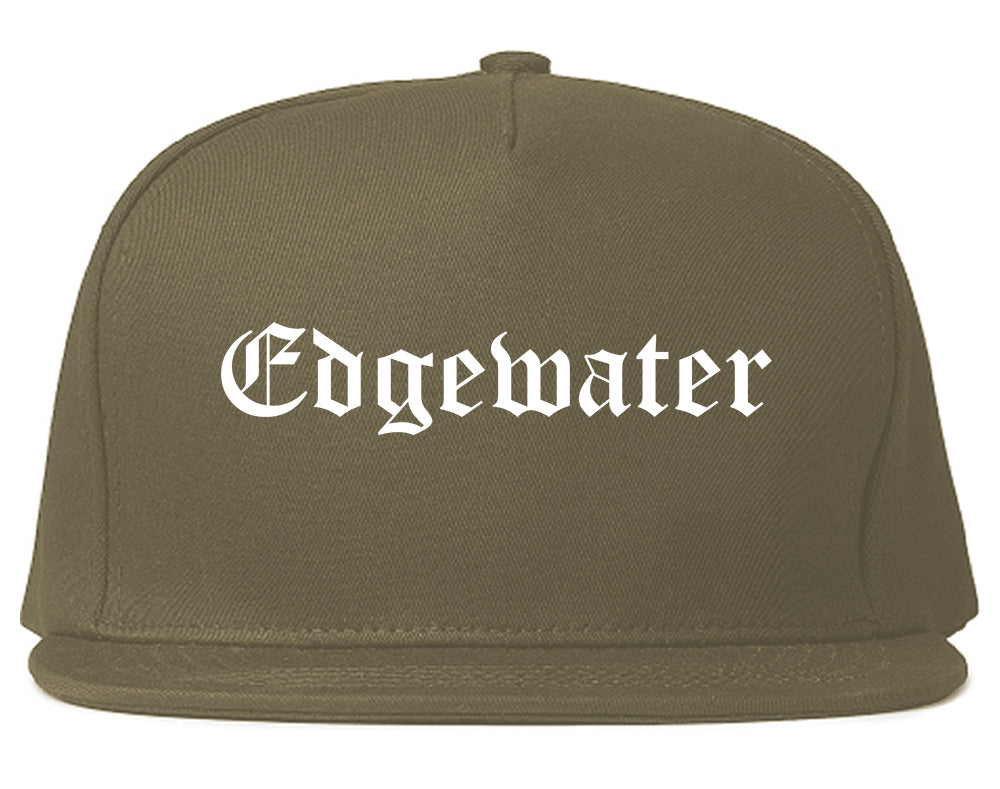 Edgewater Colorado CO Old English Mens Snapback Hat Grey