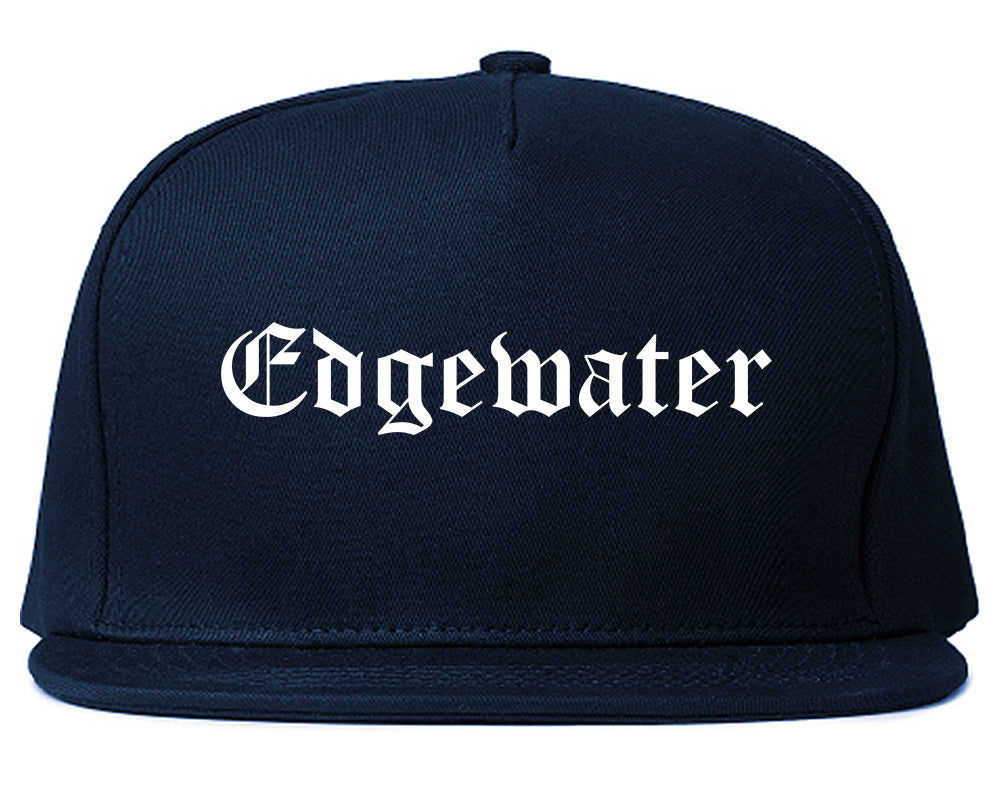 Edgewater Colorado CO Old English Mens Snapback Hat Navy Blue